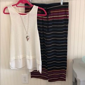 Loft M petite capris length wide length pants